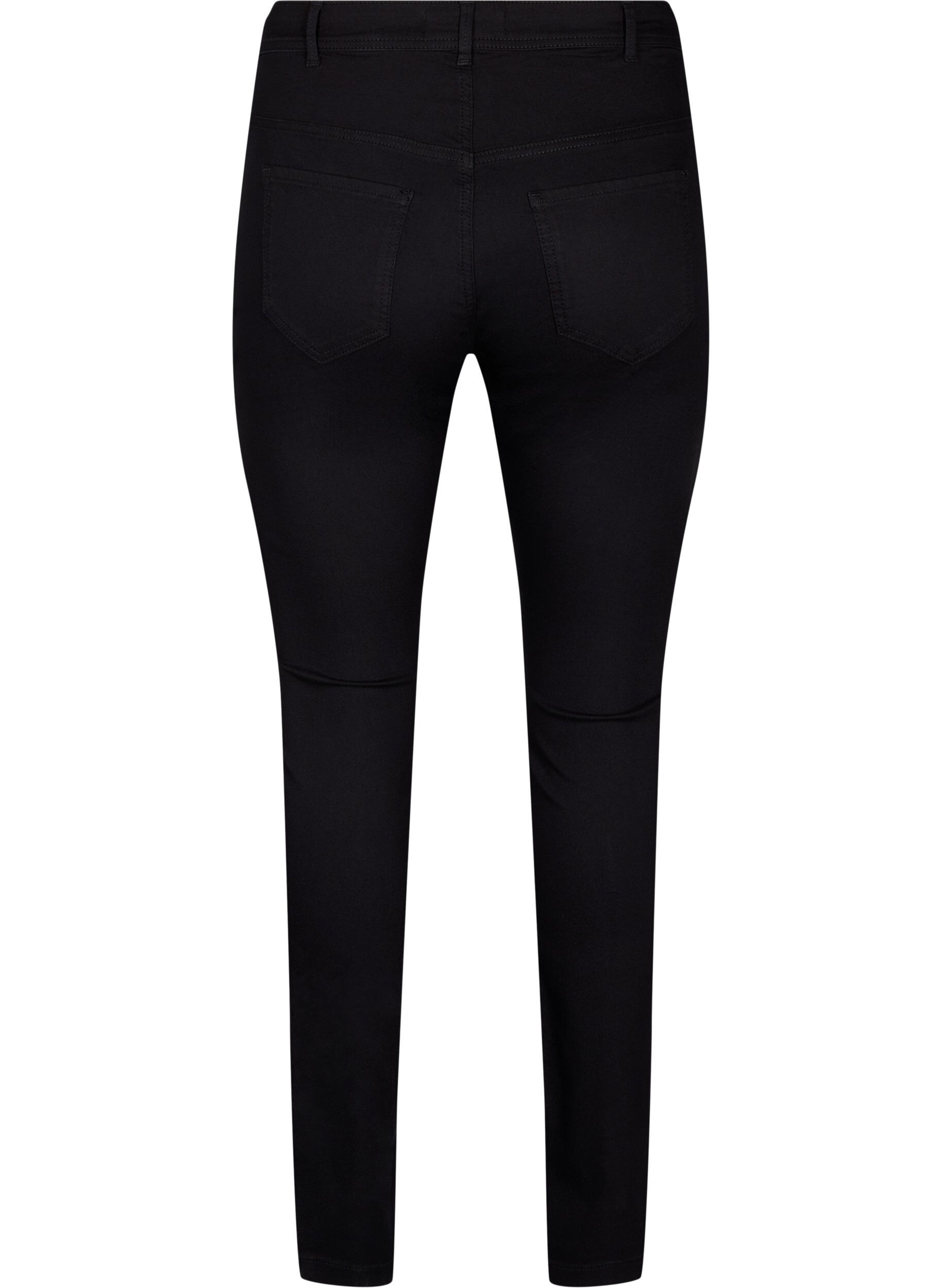 Zizzi Super Slim Amy Jeans mit hoher Taille, Schwarz, Packshot image number 1