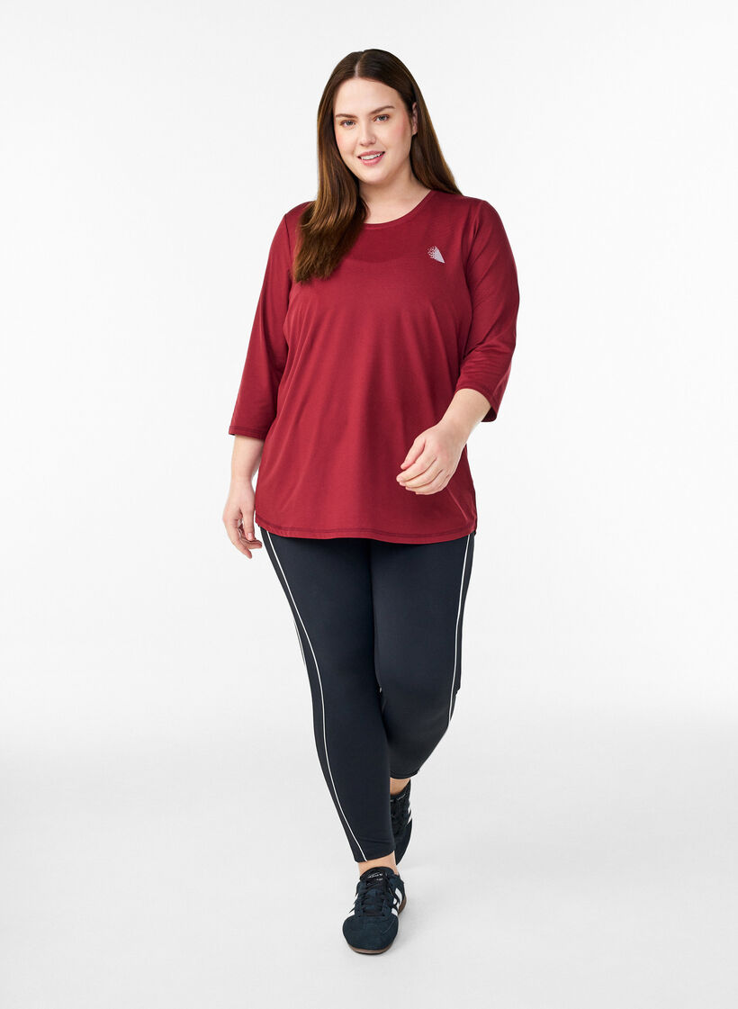 Trainingsshirt mit 3/4-&Auml;rmeln, Rot, Model image number 1
