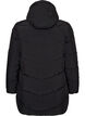 Mittellange Steppjacke mit Kapuze, Schwarz, Packshot image number 1