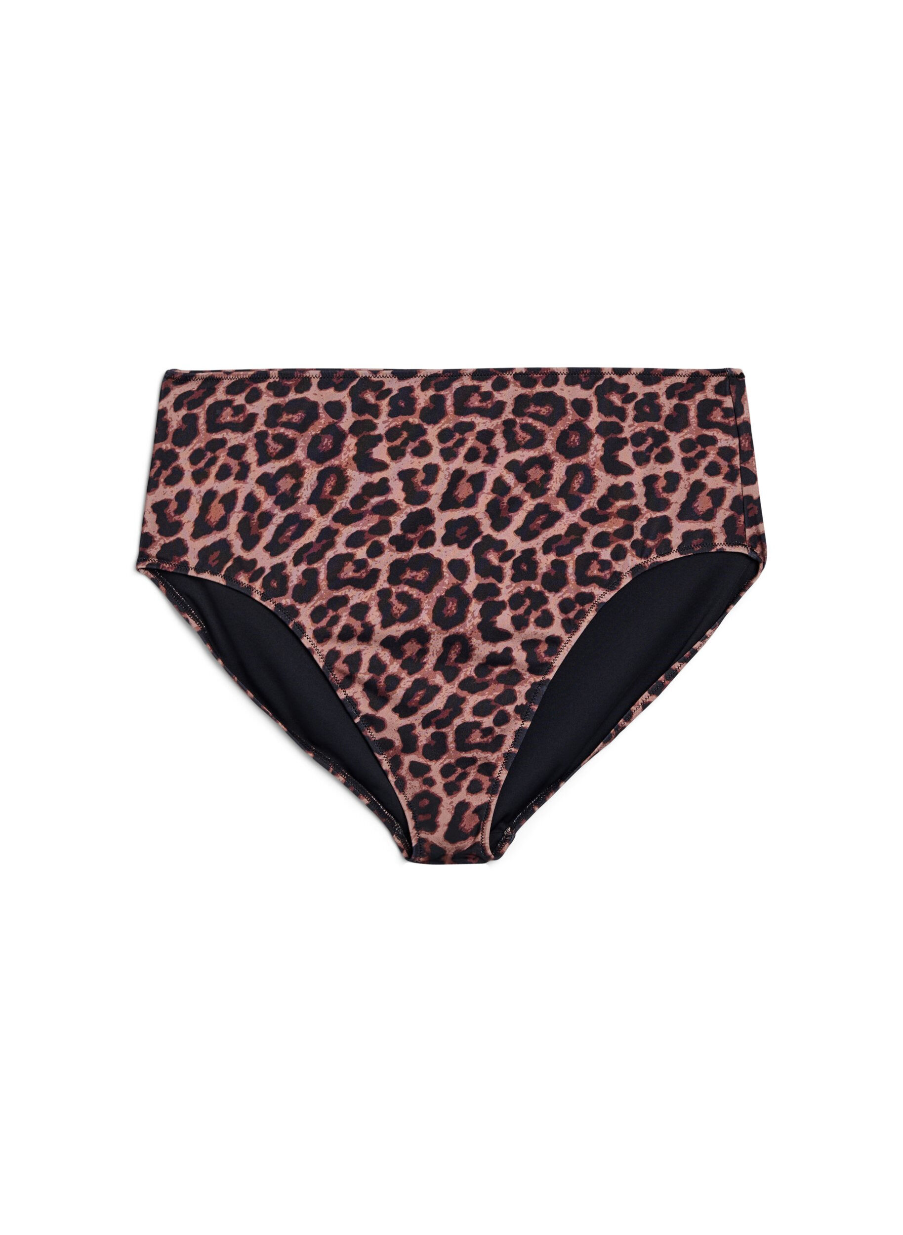 Leopard Bikinihose mit hoher Taille
