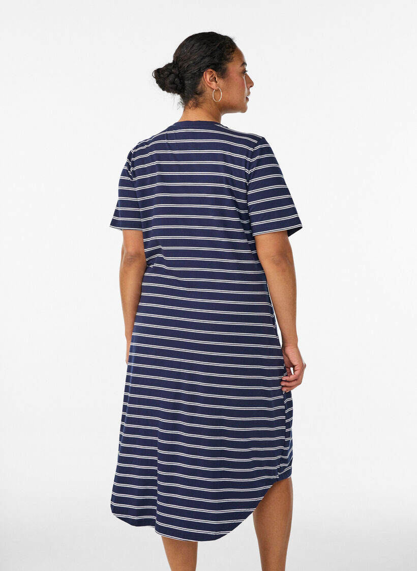 Kleid aus Baumwolle mit Twist-Detail, Blau, Model image number 2