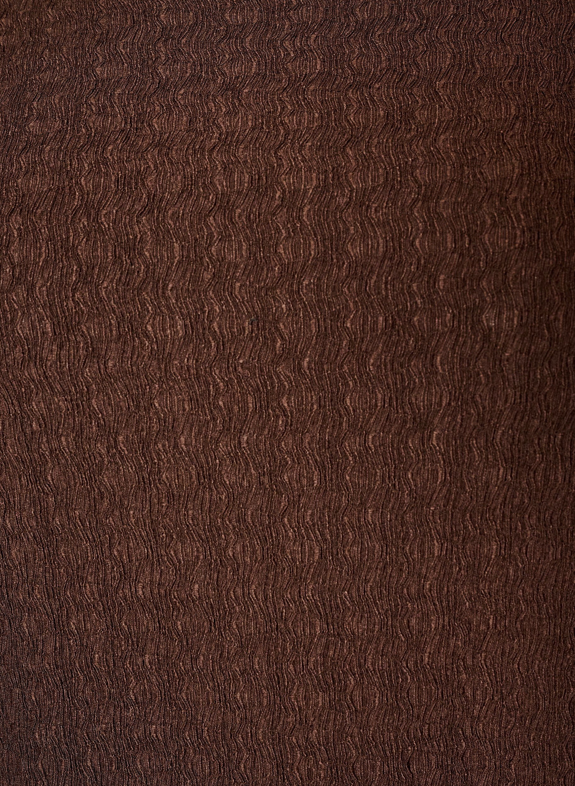 ZizziRobe midi avec une texture ondul&eacute;e et des manches longues, Marron, Packshot image number 2