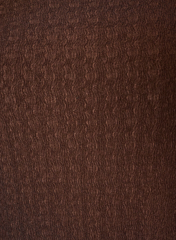Robe midi avec une texture ondul&eacute;e et des manches longues, Marron, Packshot image number 2