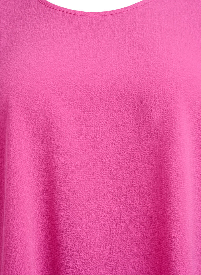 Blouse à manches courtes et encolure ronde, Rose, Packshot image number 2