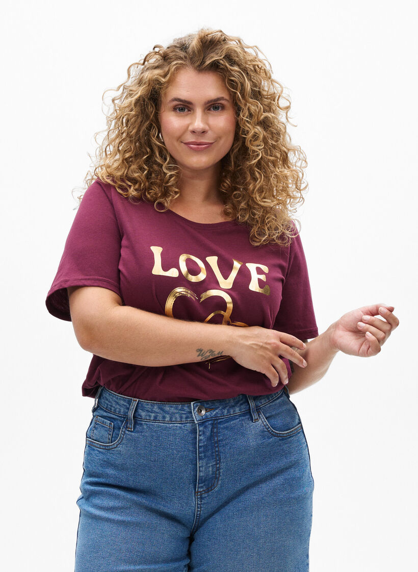 T-Shirt mit Print, Rot, Model image number 0