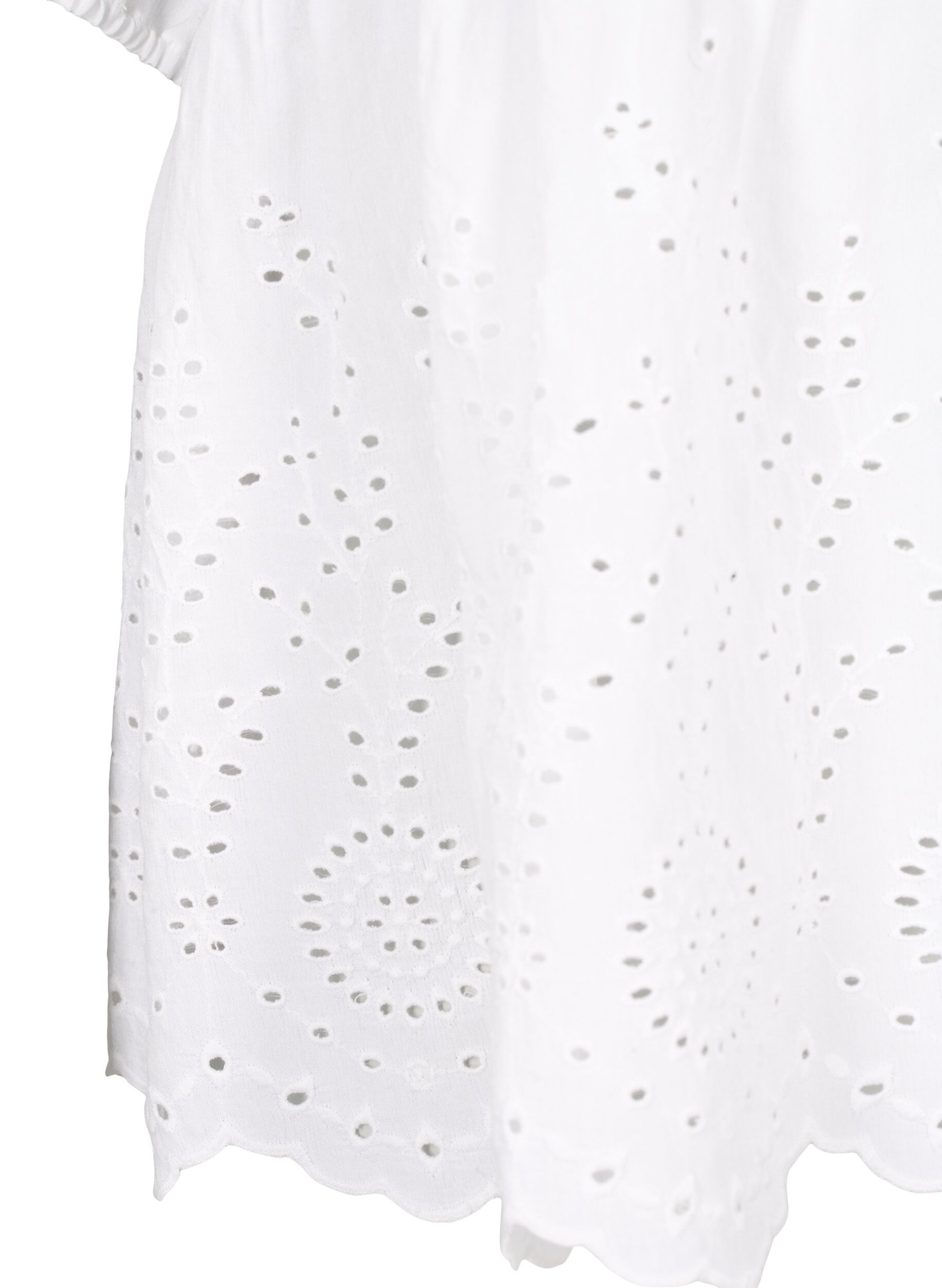 Zizzi  Viskosebluse mit Lochstickerei, Bright White, Packshot image number 3