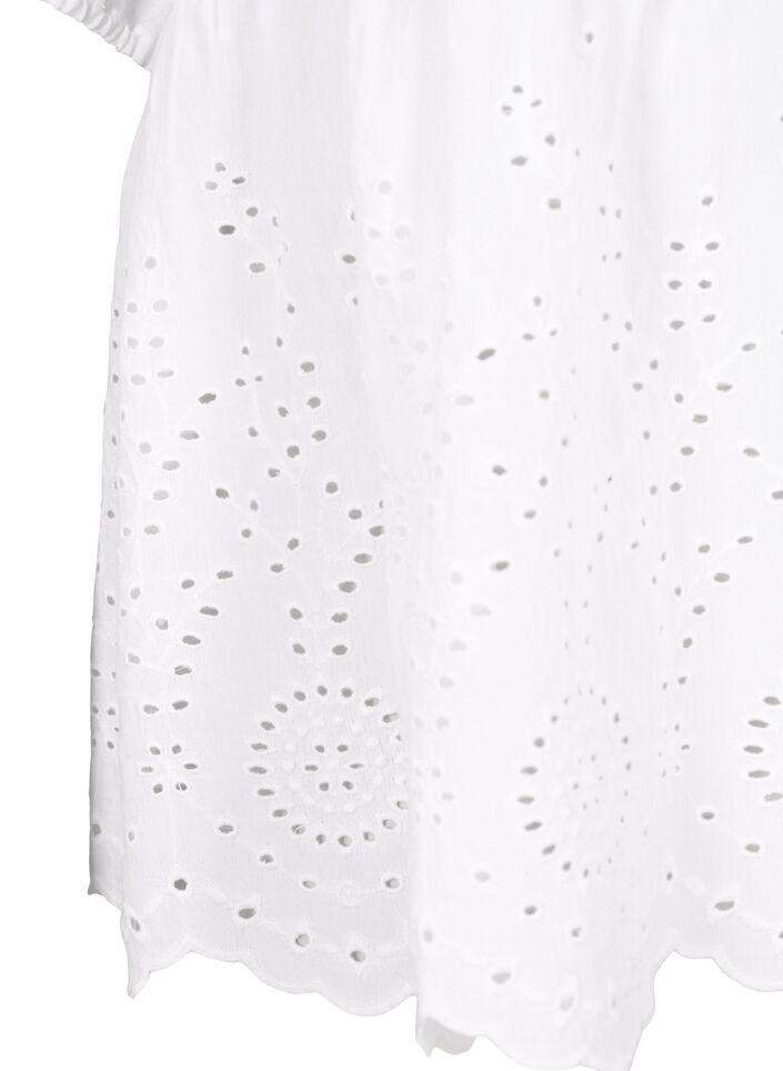 Chemisier en viscose avec broderie anglaise, Bright White, Packshot image number 3