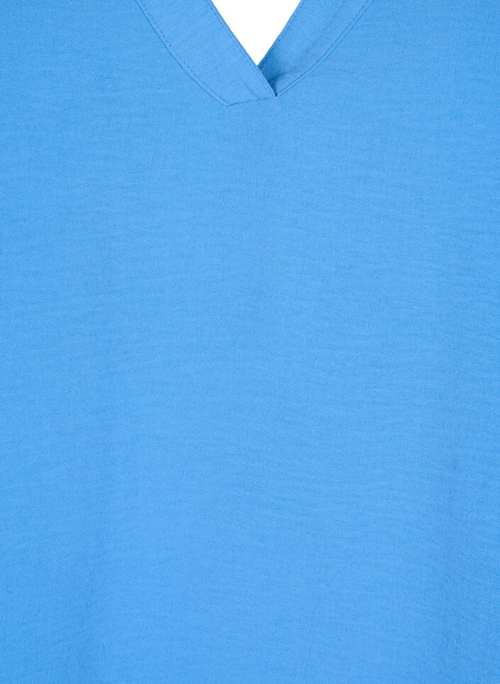 &Auml;rmelloses Oberteil mit Faltendetails, Blau, Packshot image number 2