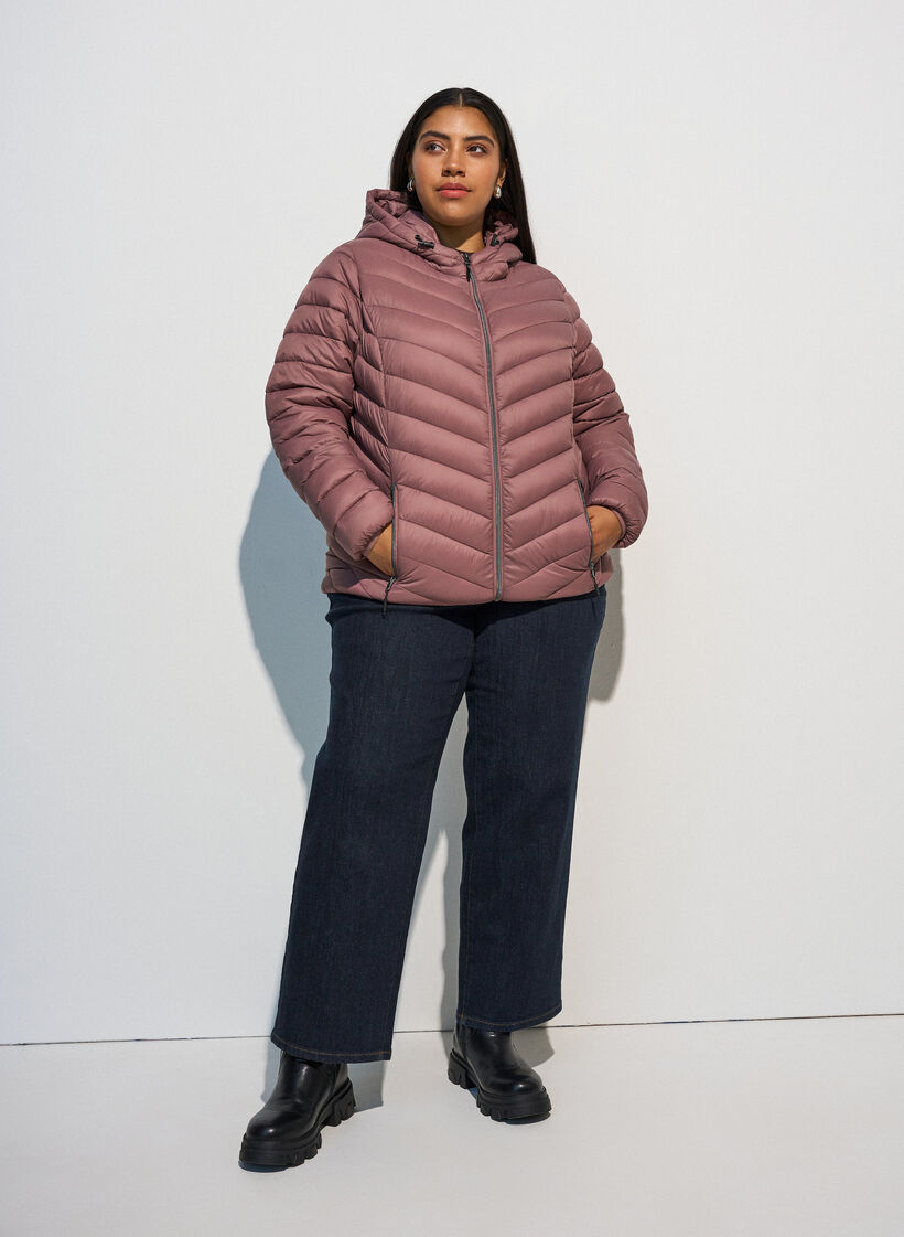 Veste l&eacute;g&egrave;re &agrave; capuche, Rose, Model image number 1