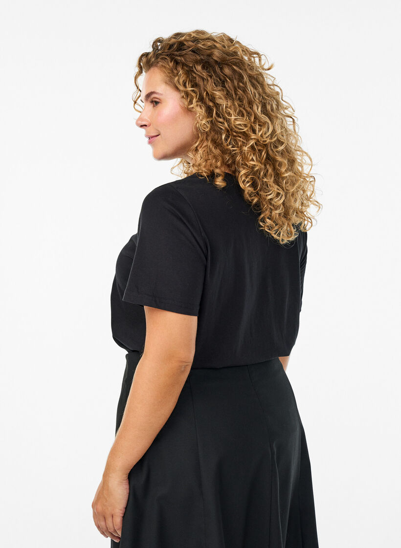 T-shirt imprim&eacute;, Noir, Model image number 2