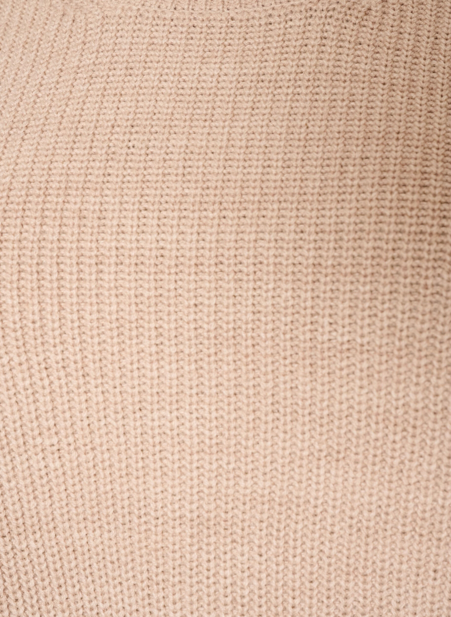 ZizziStrickbluse mit Rippstruktur und Knopfdetails, Beige, Packshot image number 2