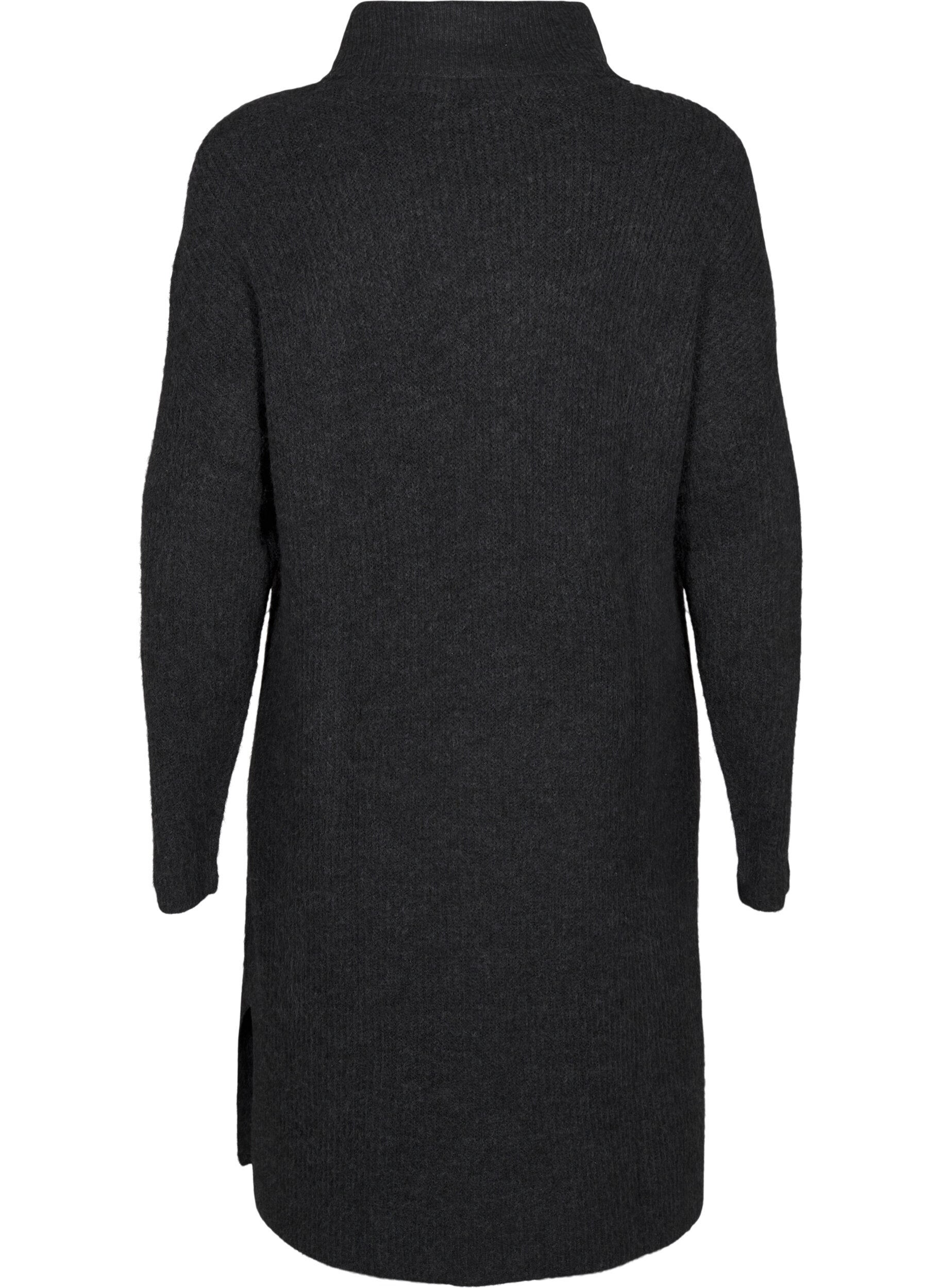 ZizziRobe en tricot et &agrave; col roul&eacute;, Gris anthracite, Packshot image number 1