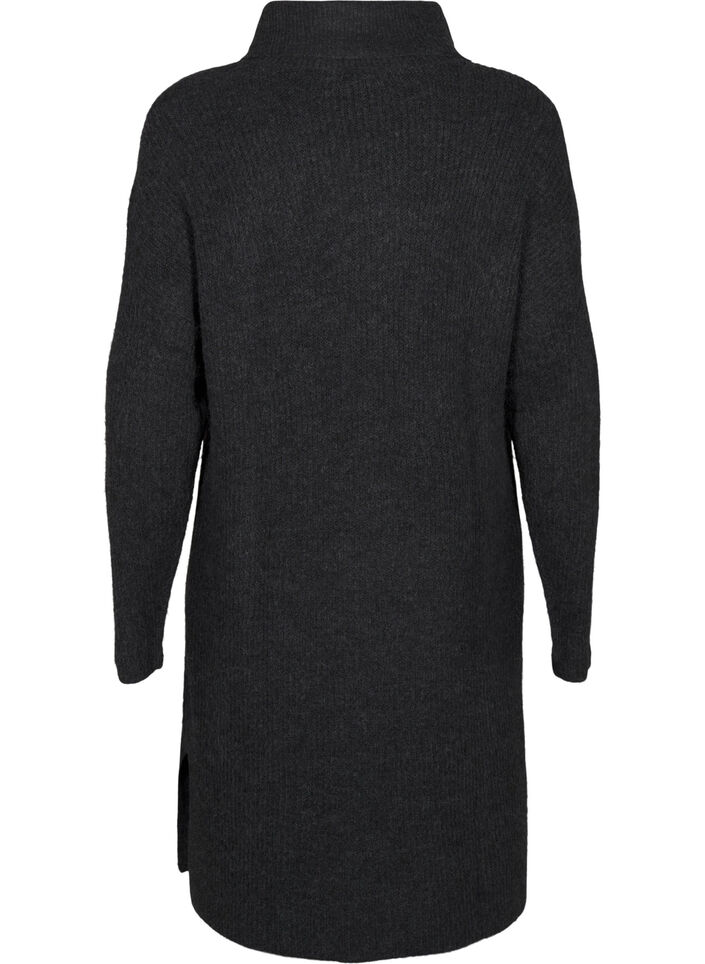 Robe en tricot et &agrave; col roul&eacute;, Gris anthracite, Packshot image number 1
