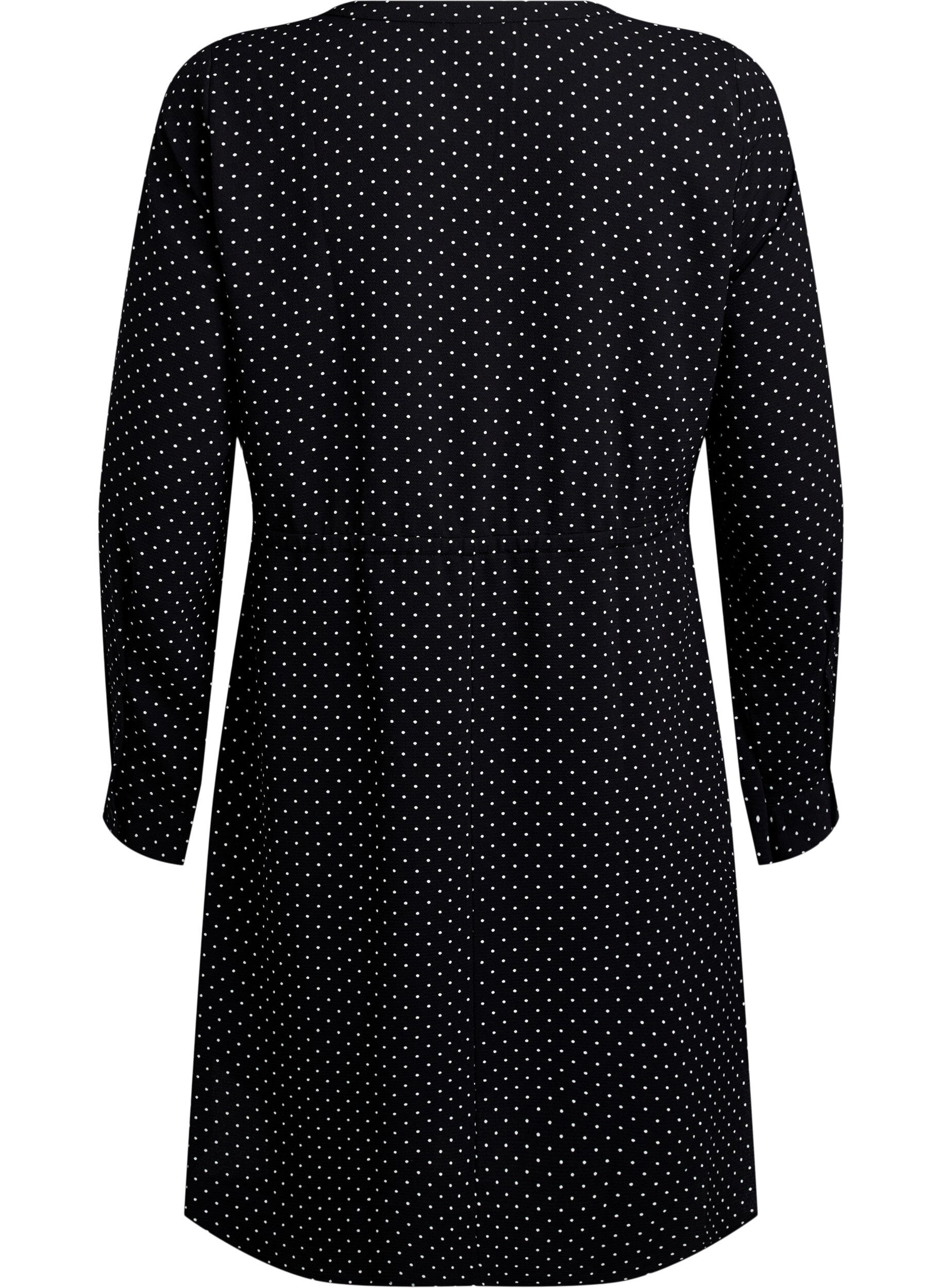 Zizzi Robe mi-longue avec ceinture &agrave; nouer, Noir, Packshot image number 1