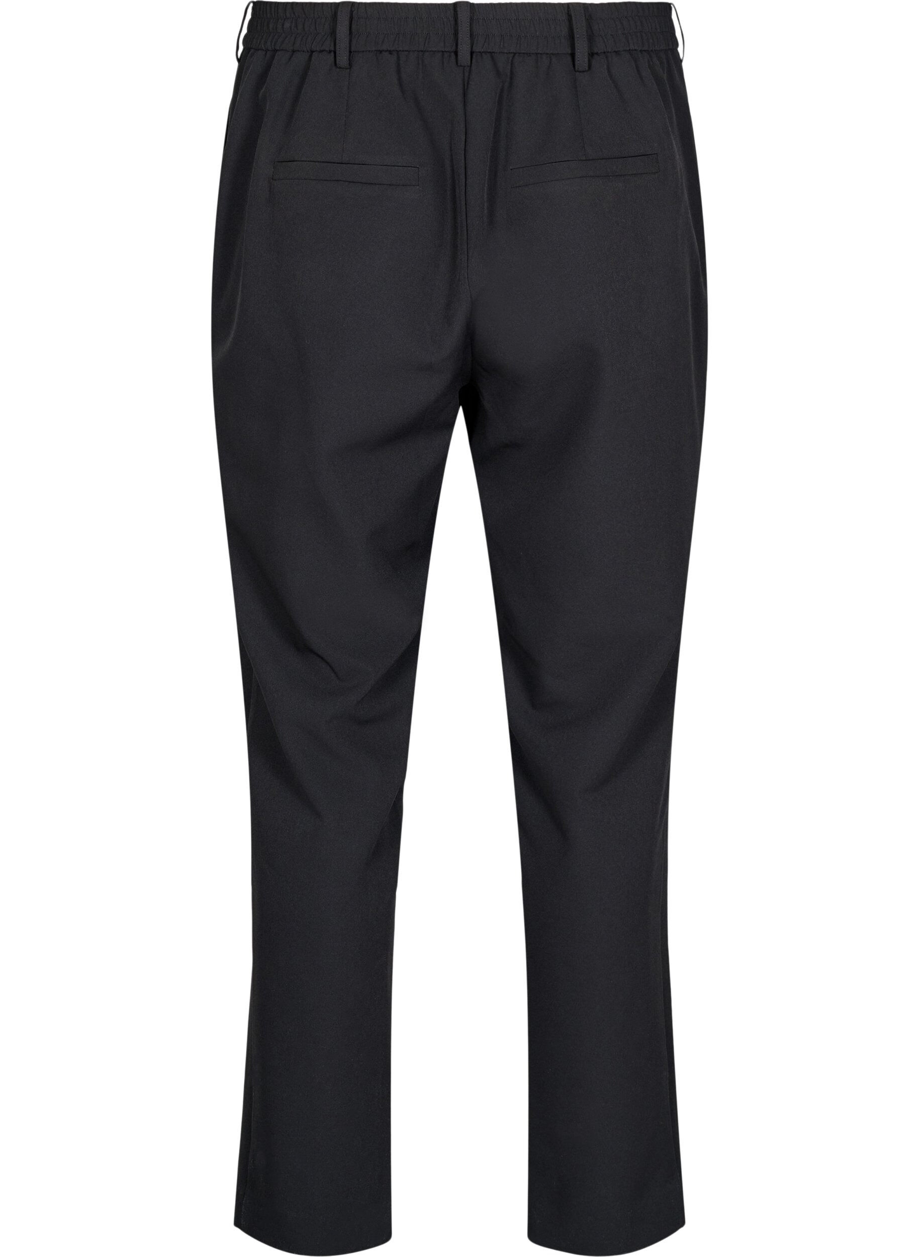 Zizzi Pantalon avec poches et jambe droite, Black, Packshot image number 1