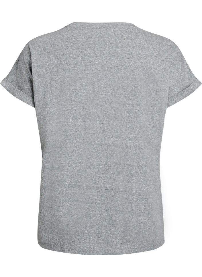 T-shirt m&eacute;lang&eacute; avec manches courtes, Vert fonc&eacute;, Packshot image number 1