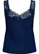 Top en viscose avec bord en dentelle, Bleu, Packshot image number 1