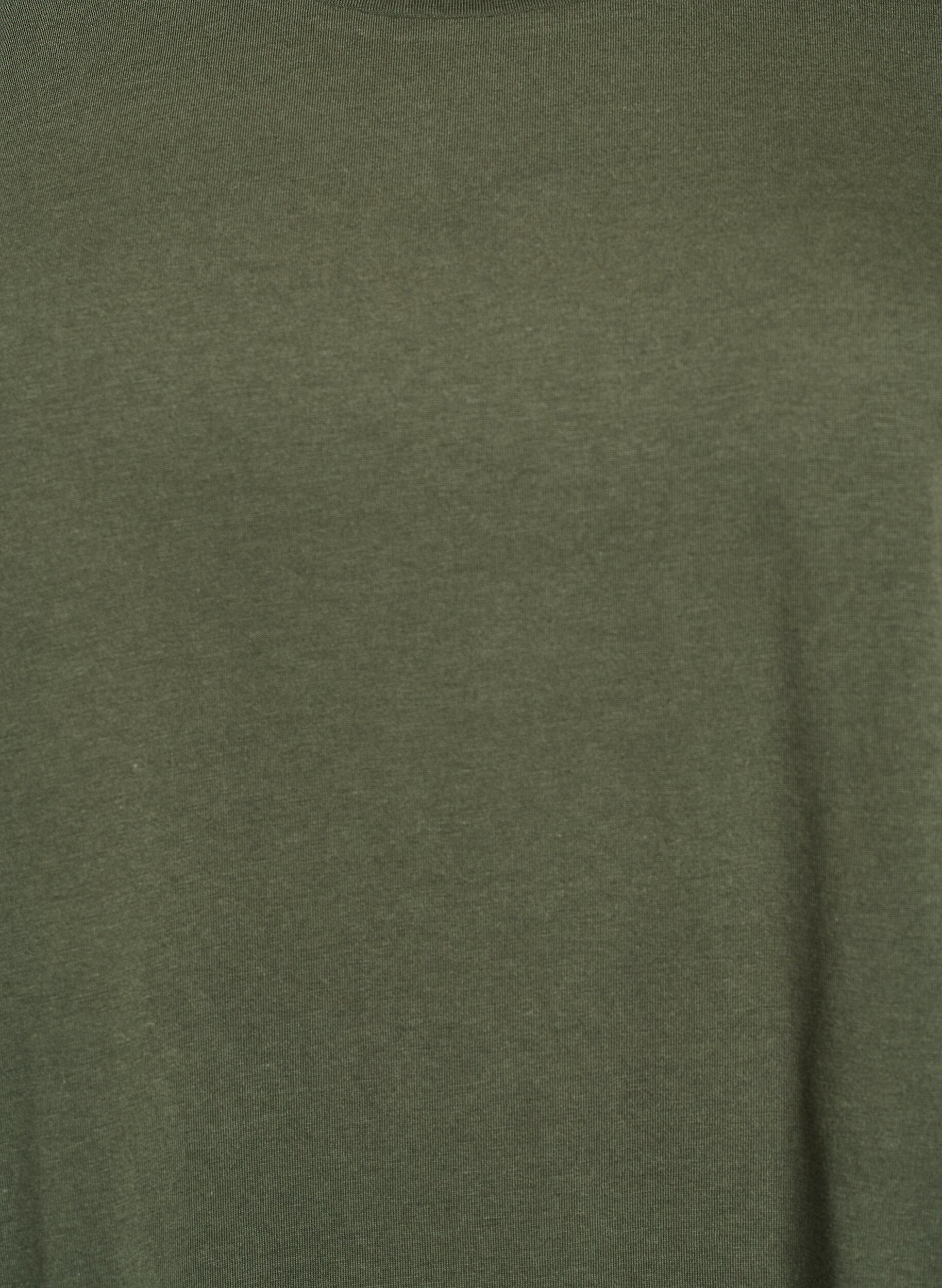 Zizzi T-shirt &agrave; manches courtes en coton m&eacute;lang&eacute;, Vert, Packshot image number 2