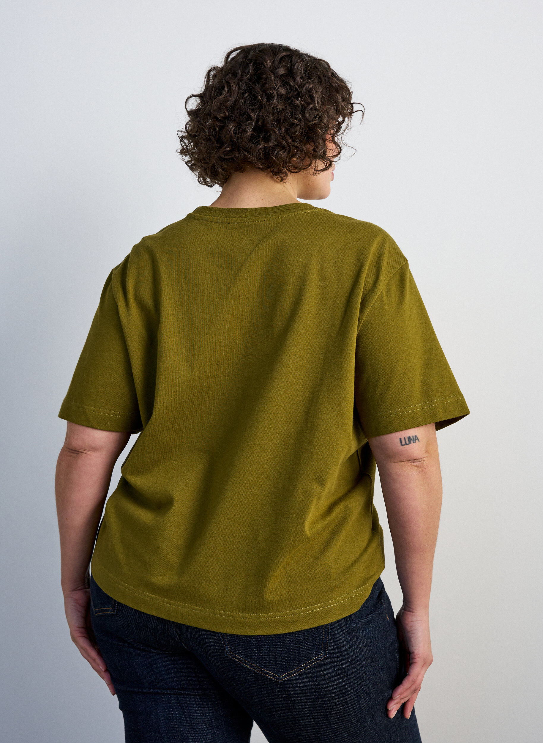 ZizziT-shirt coupe boxy en coton, 2262, Model image number 2