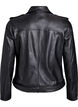 Veste motard en cuir avec ceinture, Noir, Packshot image number 1