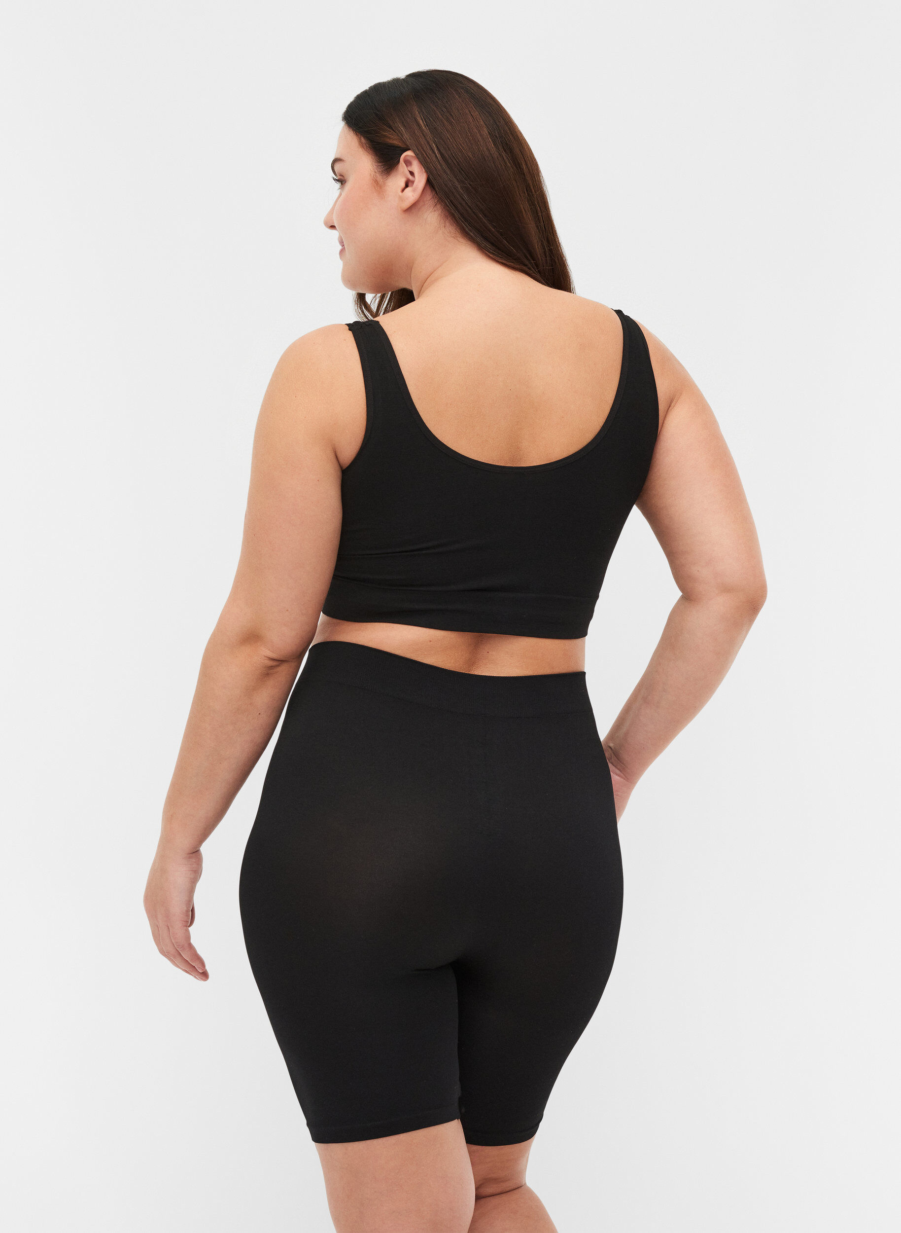 Zizzi Short sans coutures , Black, Model image number 1