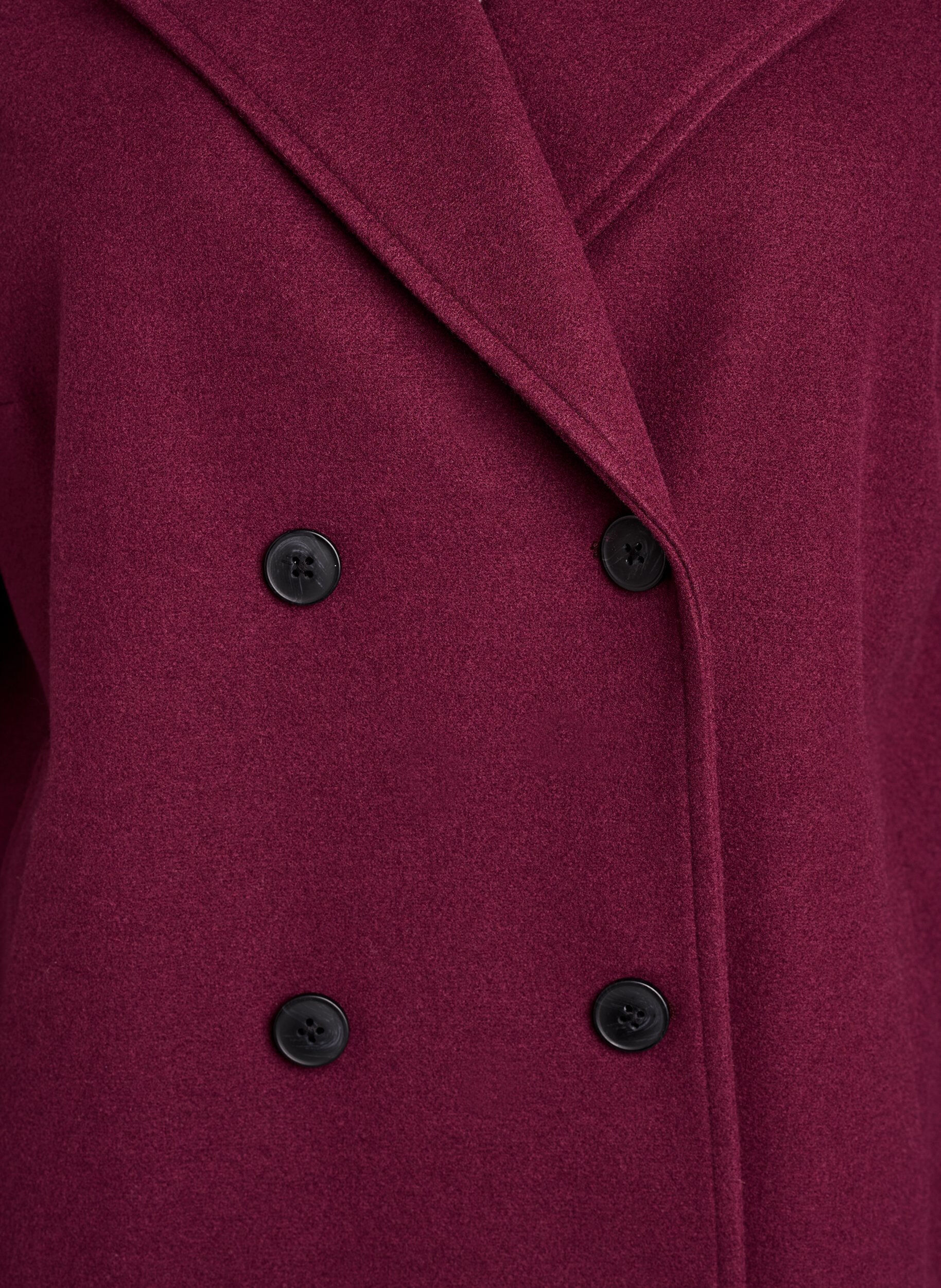 ZizziKurzmantel mit zweireihiger Knopfleiste, Dunkles Bordeaux, Packshot image number 2