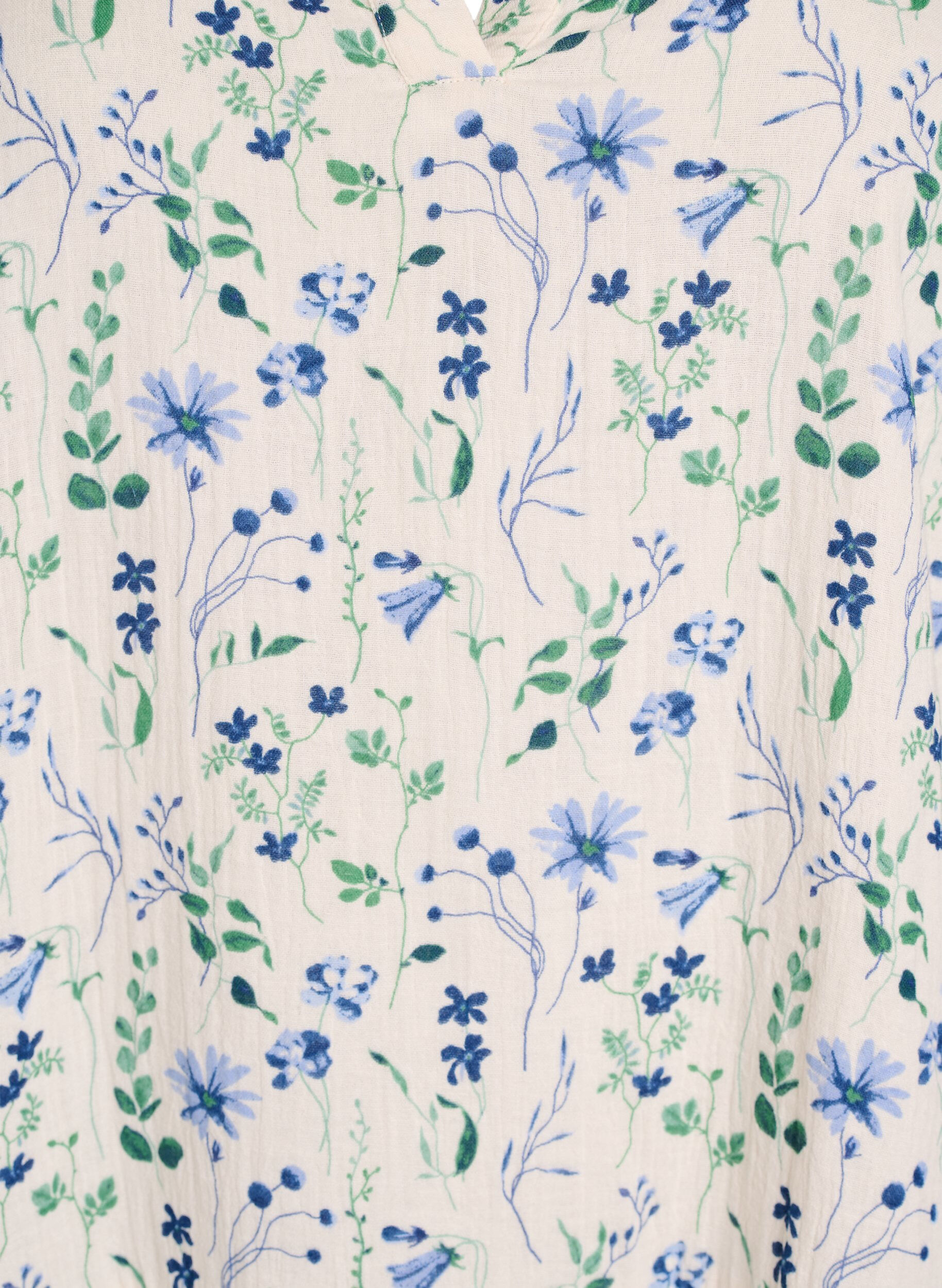 ZizziRobe courte &eacute;vas&eacute;e en mousseline de coton, Beige, Packshot image number 2