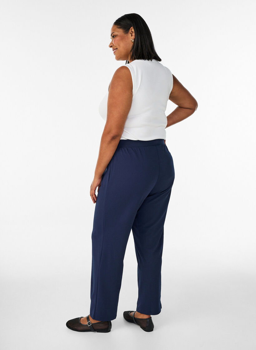 Hose mit gerader Passform, Blau, Model image number 2