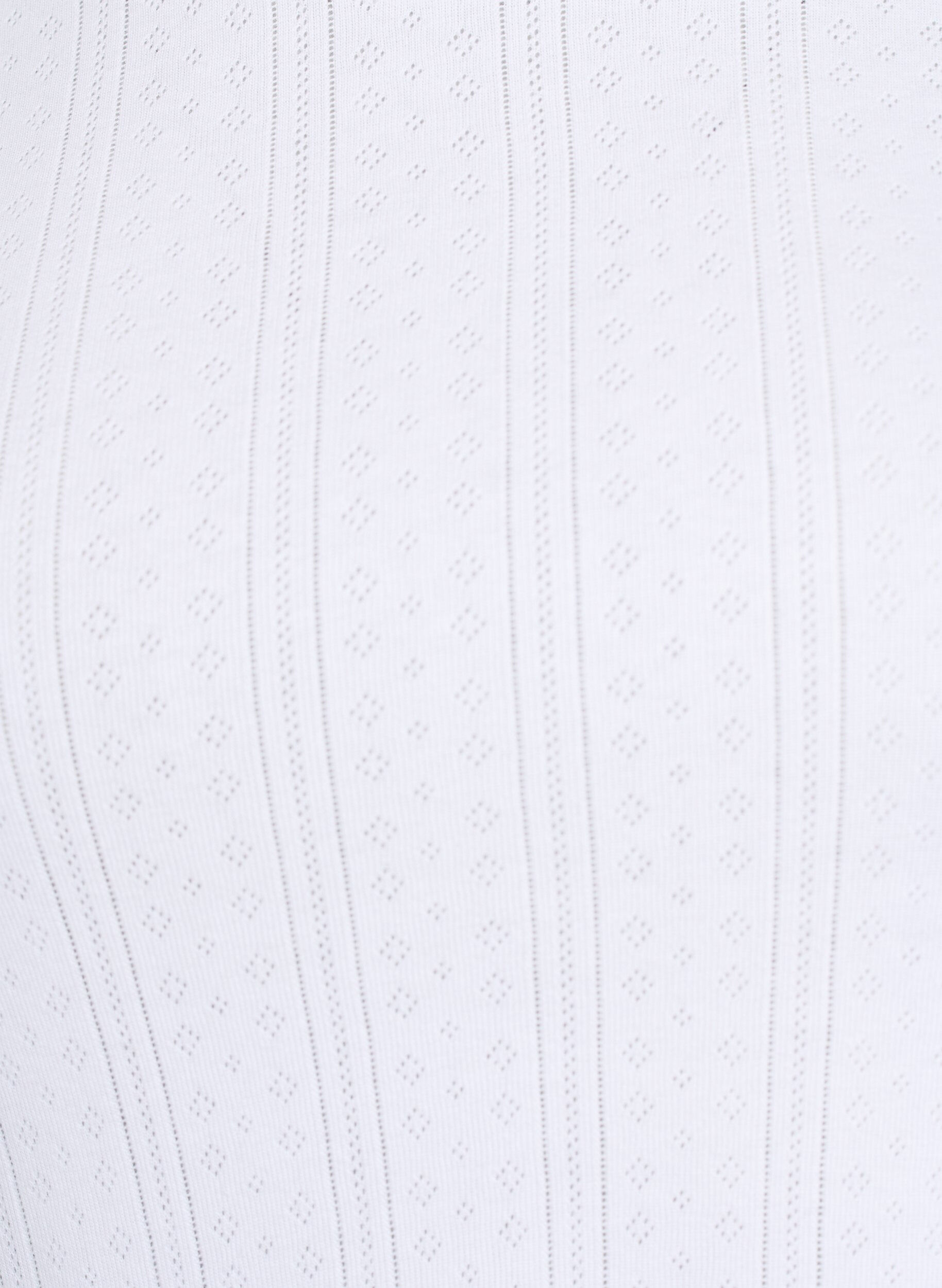 Zizzi T-shirt en coton avec broderie ajour&eacute;e, Blanc, Packshot image number 2