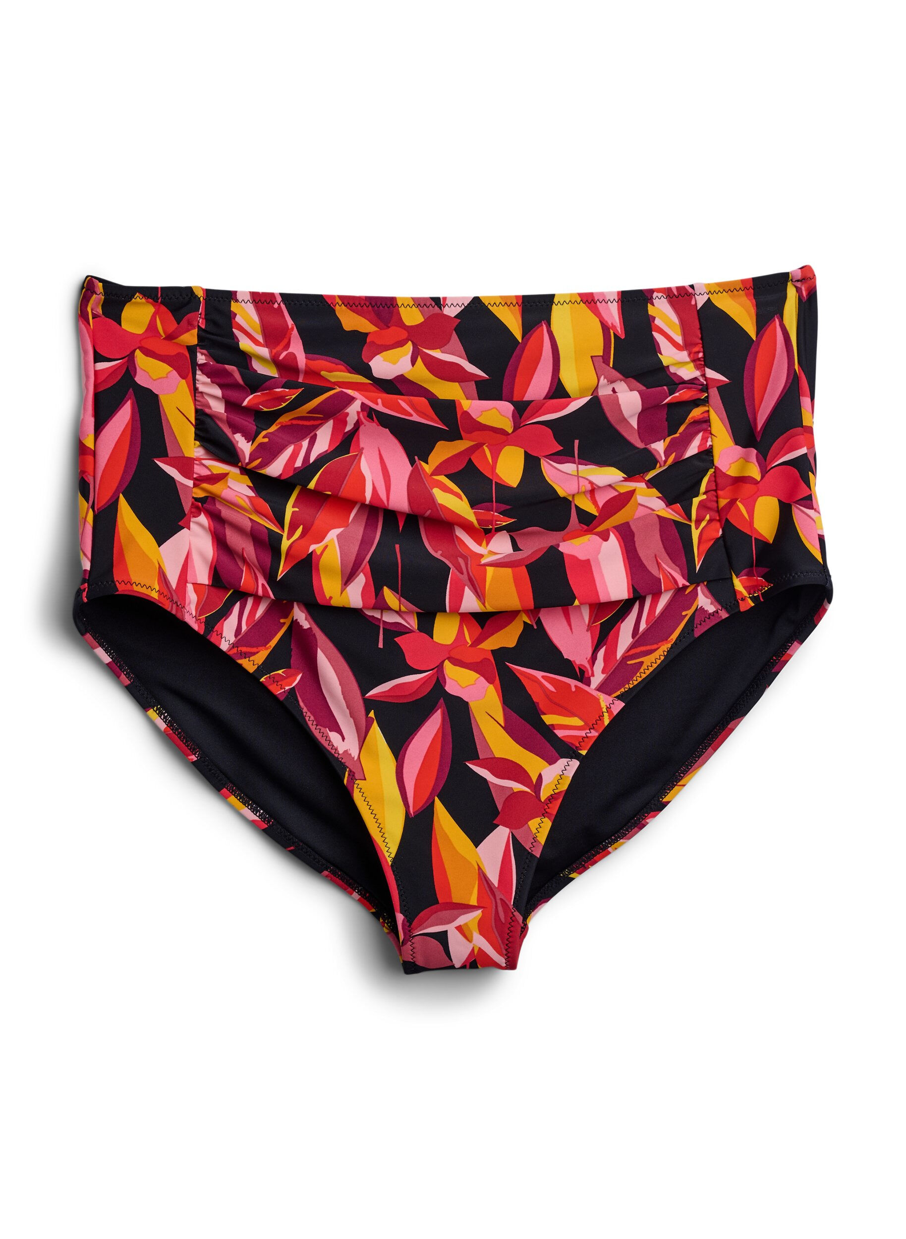 Hoch taillierte Bikinihose mit Print