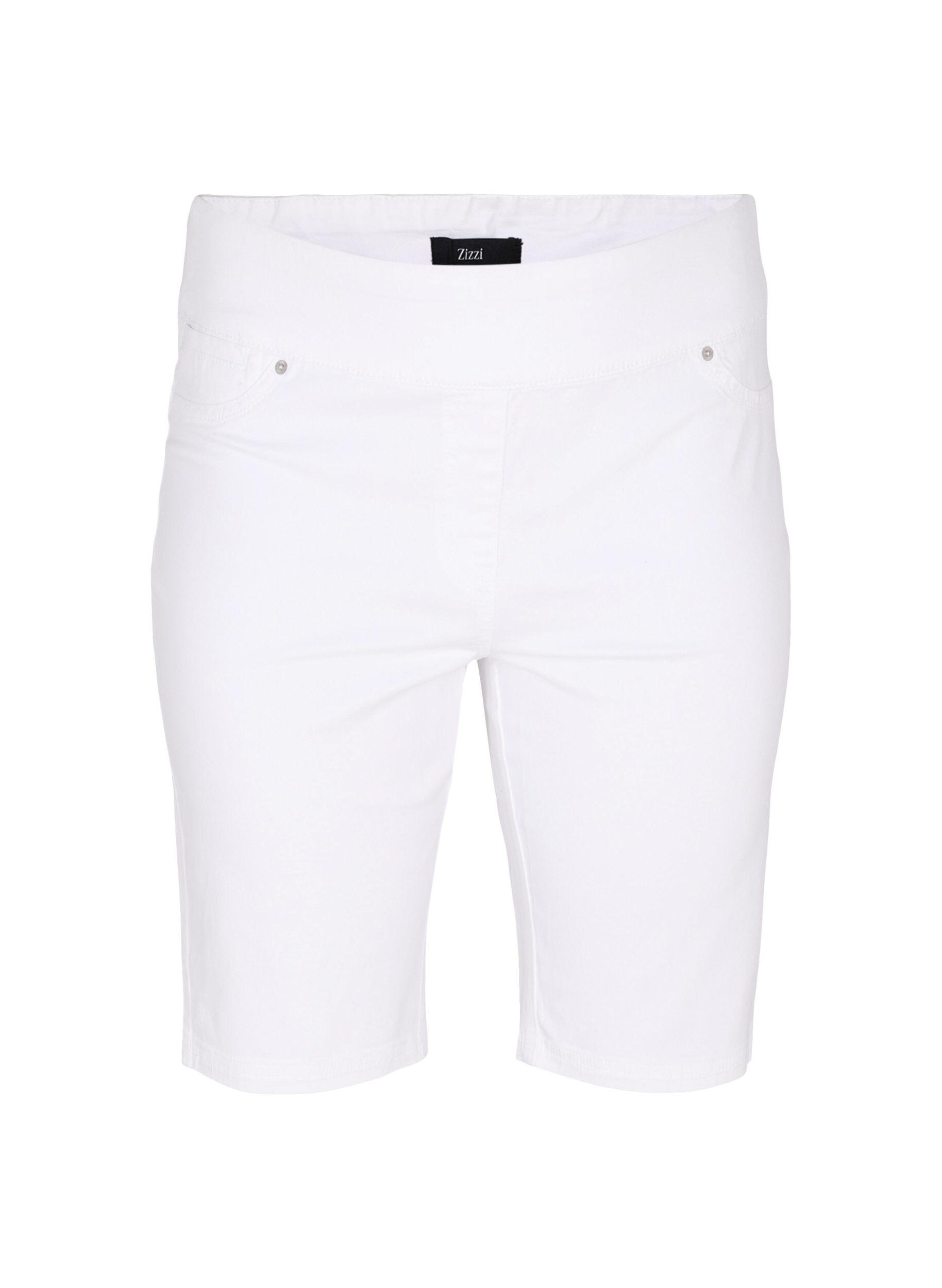 Zizzi Short moulant avec poches arri&egrave;re, White, Packshot image number 0