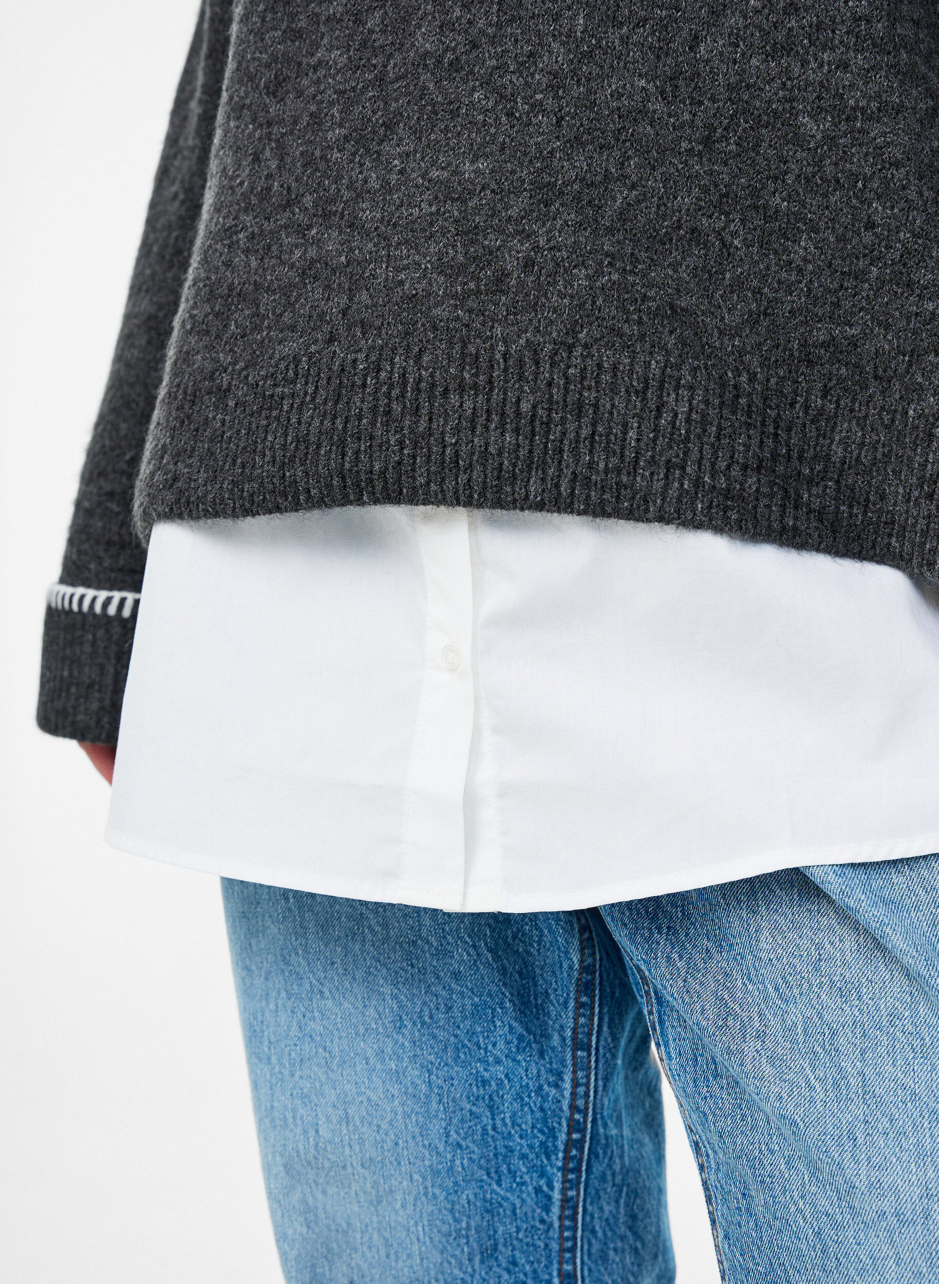 Zizzi Hemdverl&auml;ngerung aus 100% Baumwolle, Wei&szlig;, Model image number 3