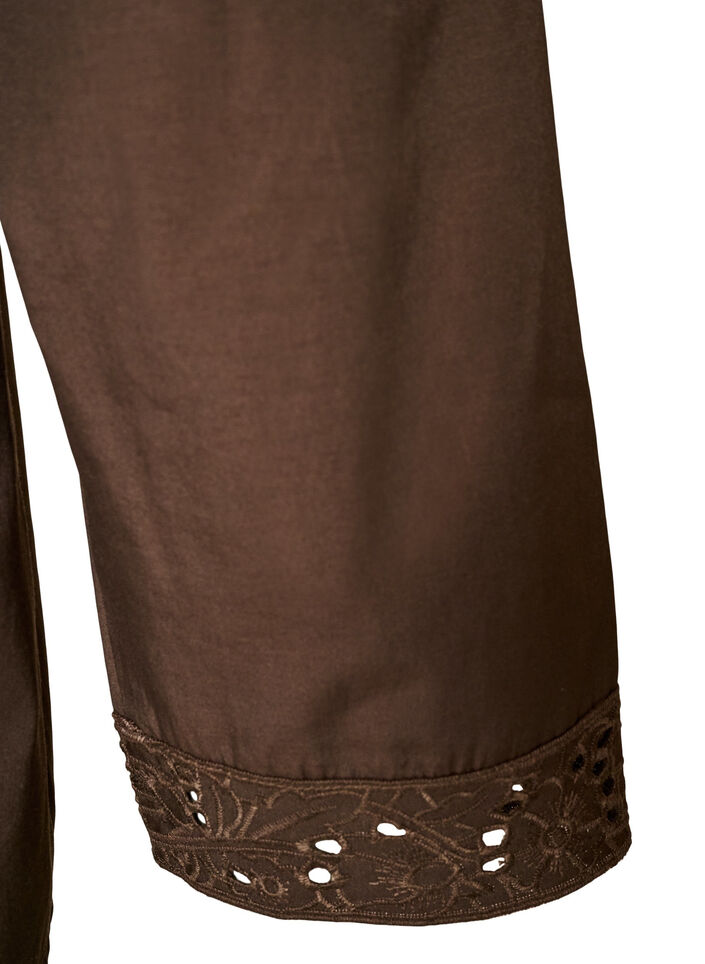 Chemisier avec broderie anglaise, Marron, Packshot image number 3
