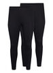 2-pack leggings en coton, Noir, Packshot image number 0