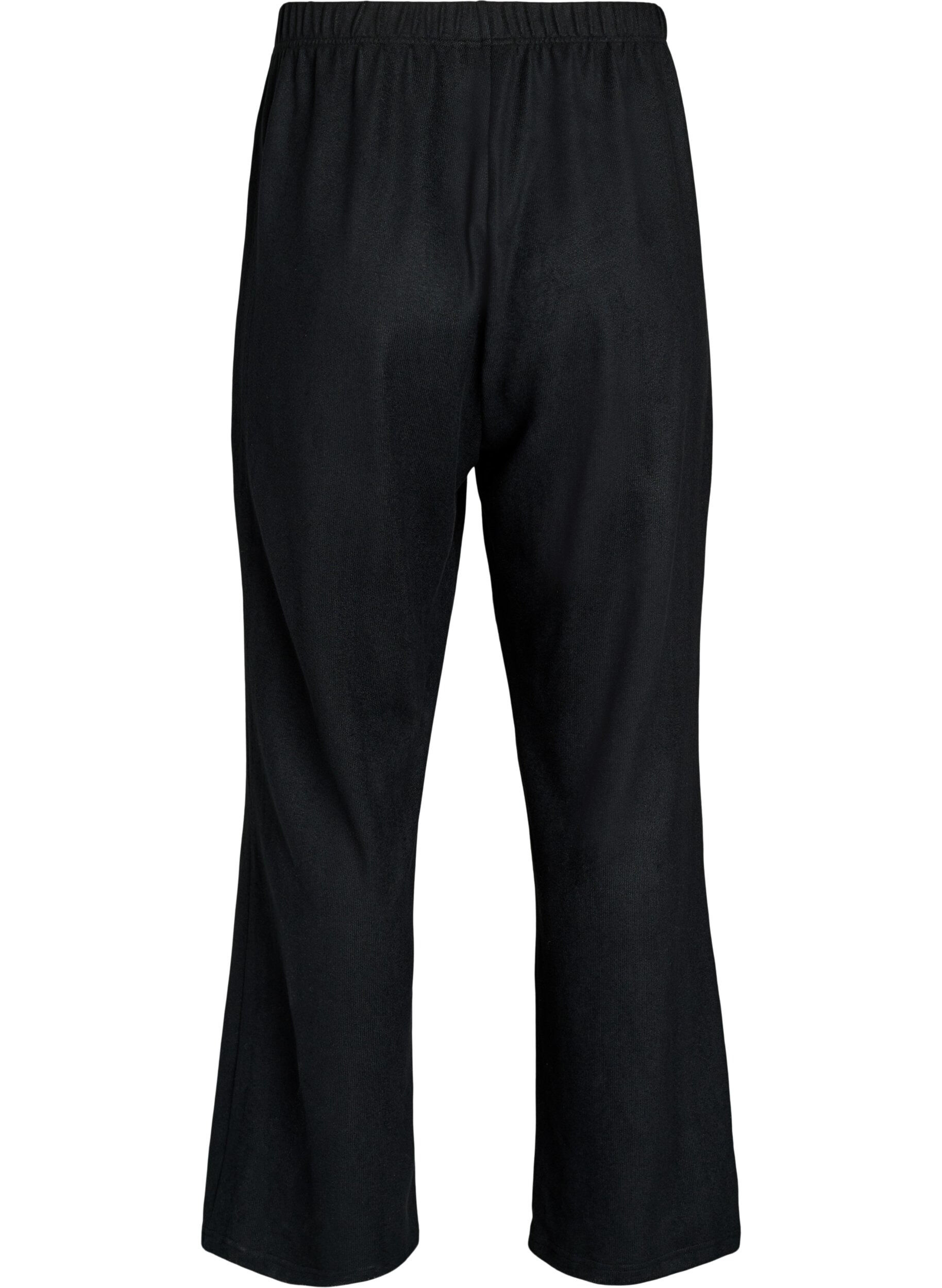 ZizziHoch taillierte Hose aus Jersey mit weitem Bein, Schwarz, Packshot image number 1