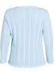 Cardigan avec broderie ajour&eacute;e et bords ondul&eacute;s, Bleu Clair, Packshot image number 1