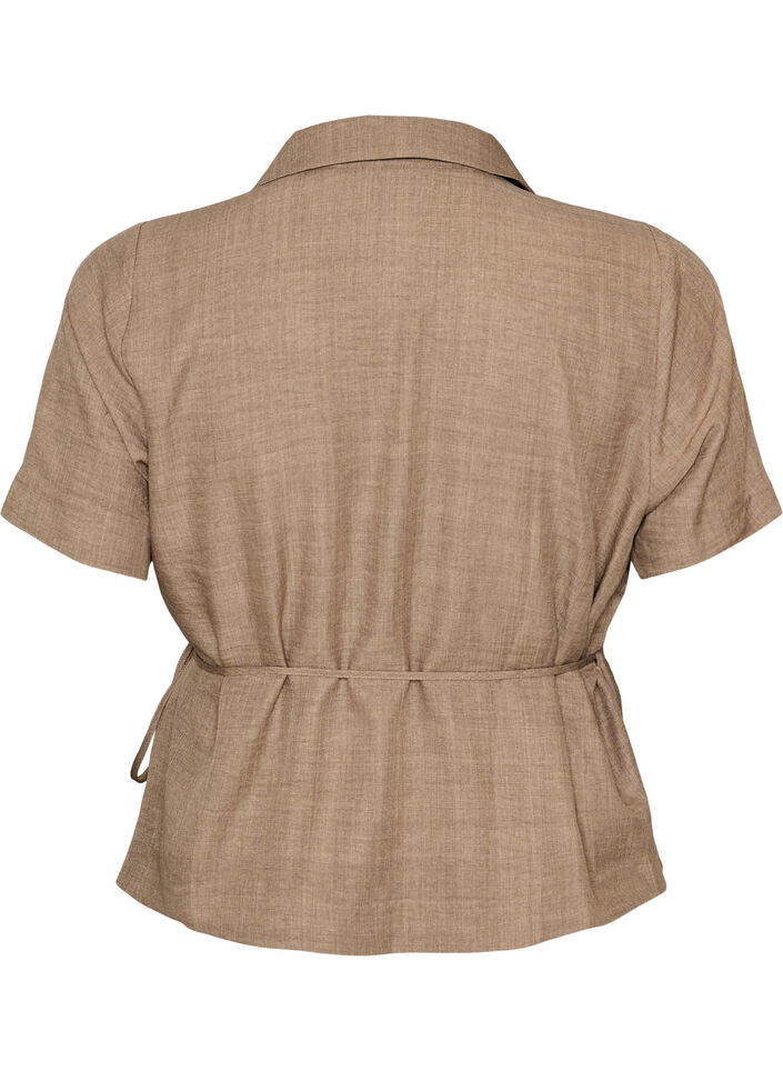 Chemise cache-c&oelig;ur &agrave; nouer, Marron, Packshot image number 1