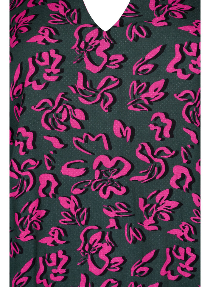 Blouse &agrave; manches longues en viscose avec smocks, Deep Forest AOP, Packshot image number 2