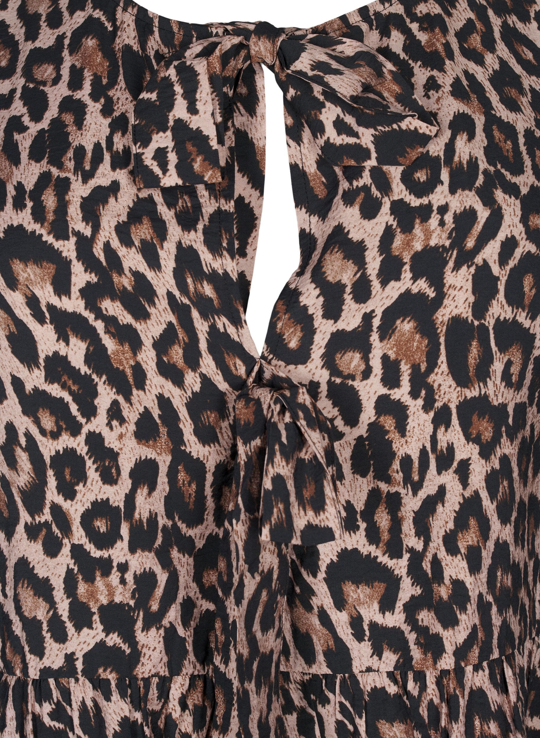 Zizzi Leo Bluse mit Schleife, Leo AOP w. Bow, Packshot image number 2