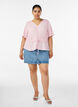 Bluse mit Struktur und Taillenbindung, Pink, Model image number 1