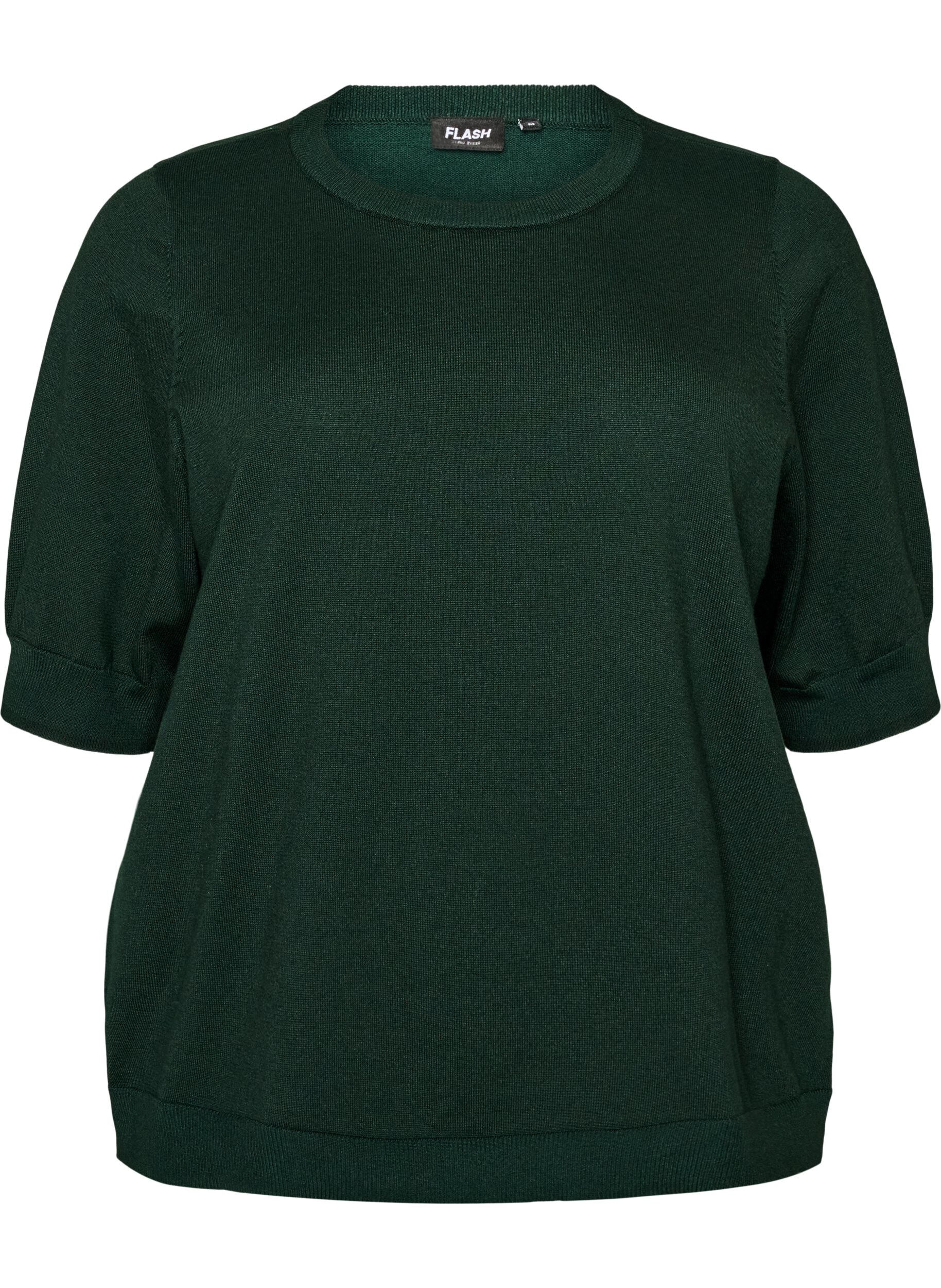FLASH - Blouse en fine maille &agrave; manches courtes