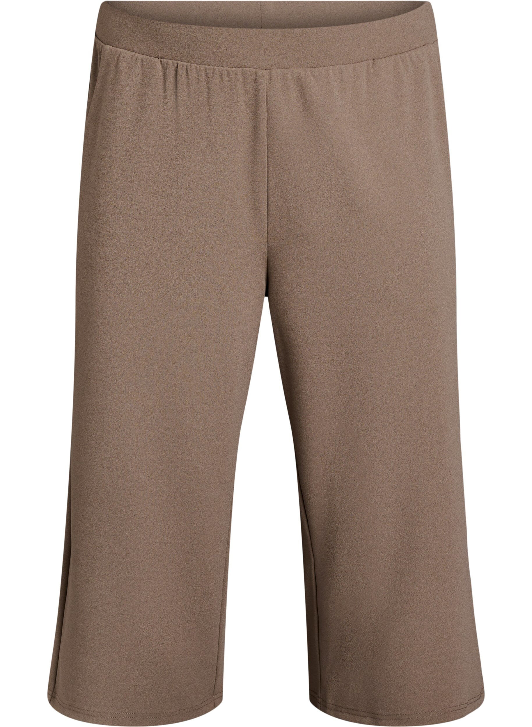 Zizzi Hochtaillierte Knickerbocker mit lockerem Schnitt, Braun, Packshot image number 0