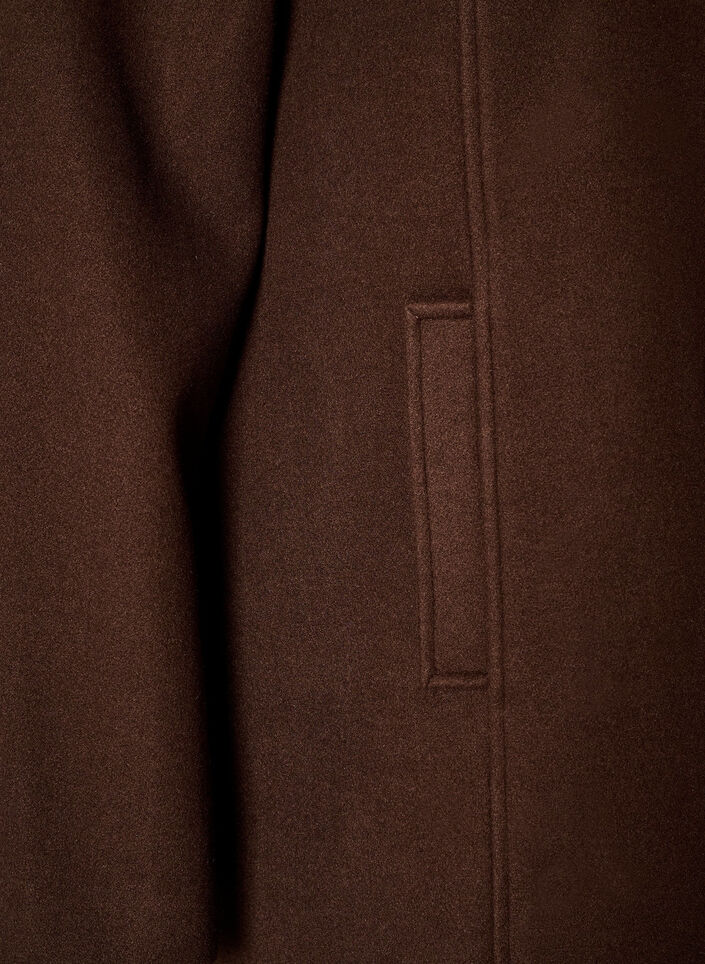 Manteau court &agrave; la coupe &eacute;vas&eacute;e, Marron, Packshot image number 3