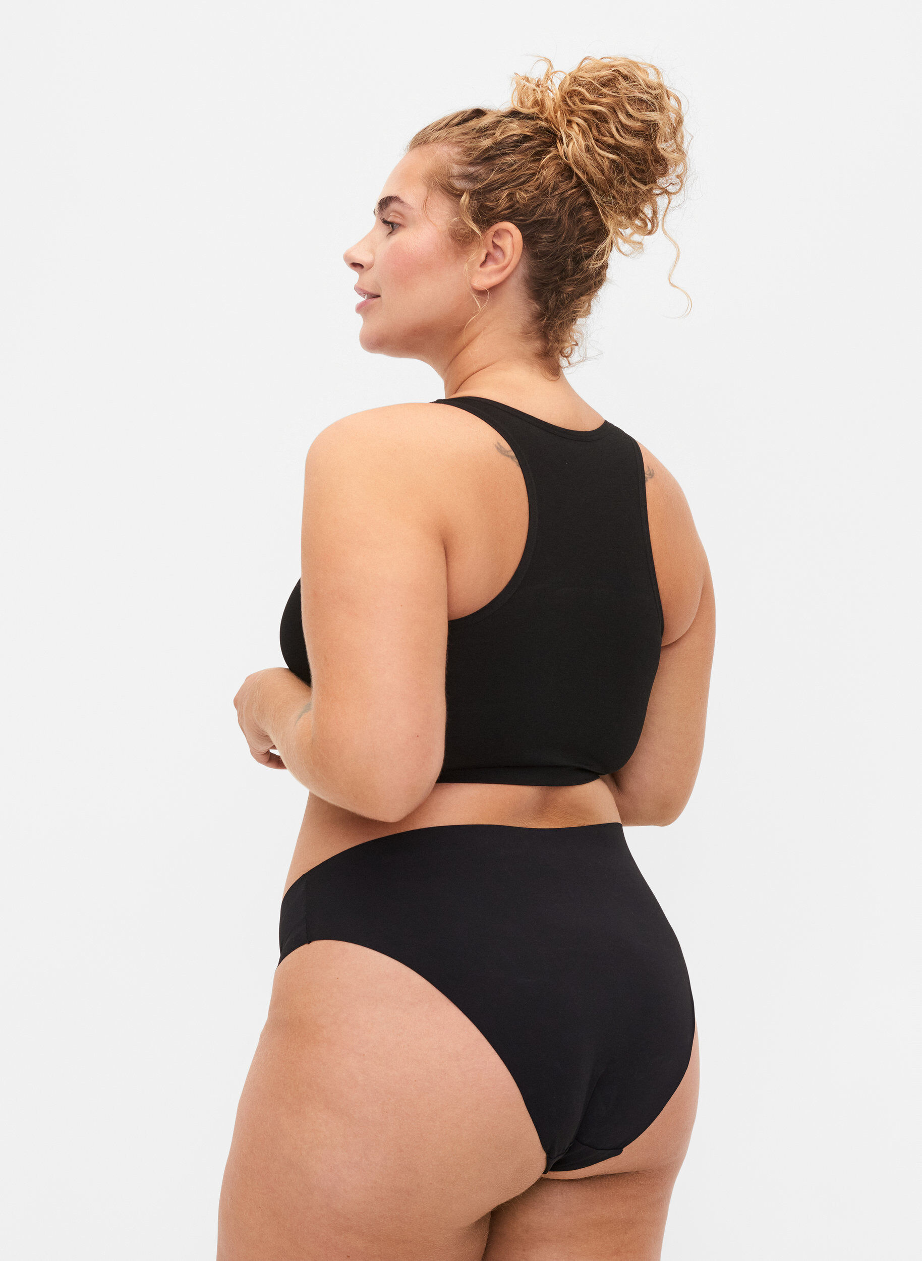 Zizzi Lot de 2 culottes sans coutures, Black, Model image number 1