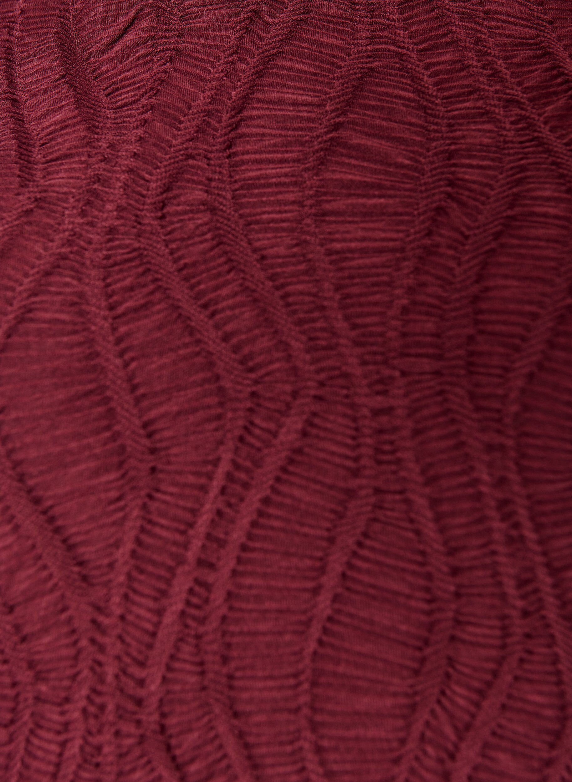 ZizziRobe midi &agrave; texture ondul&eacute;e et manches longues, Bordeaux, Packshot image number 2