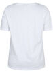 Kurz&auml;rmeliges Basic T-Shirt mit V-Ausschnitt, Wei&szlig;, Packshot image number 1