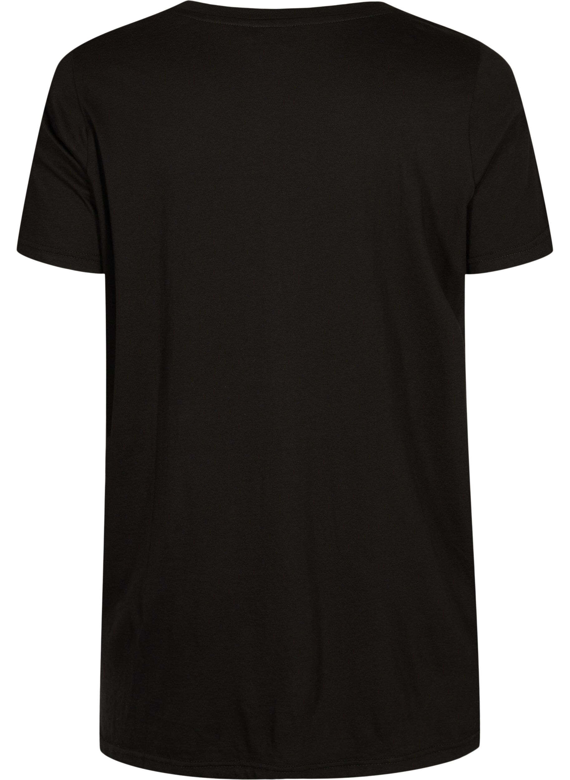 Zizzi Oversize T-Shirt mit Druck, Black W. Love, Packshot image number 1