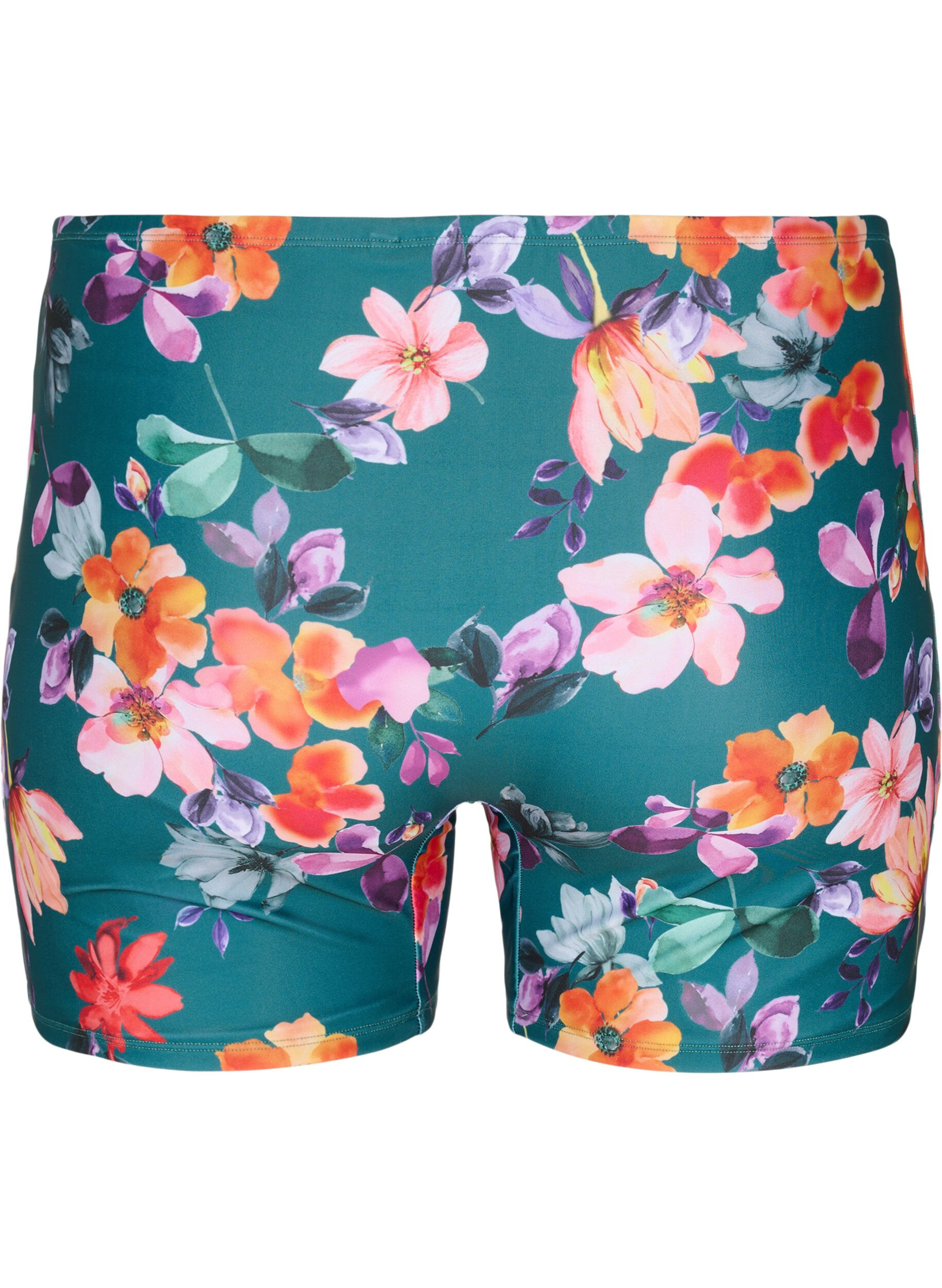 Zizzi Badeshorts mit Blumenmuster, Meave Print, Packshot image number 1