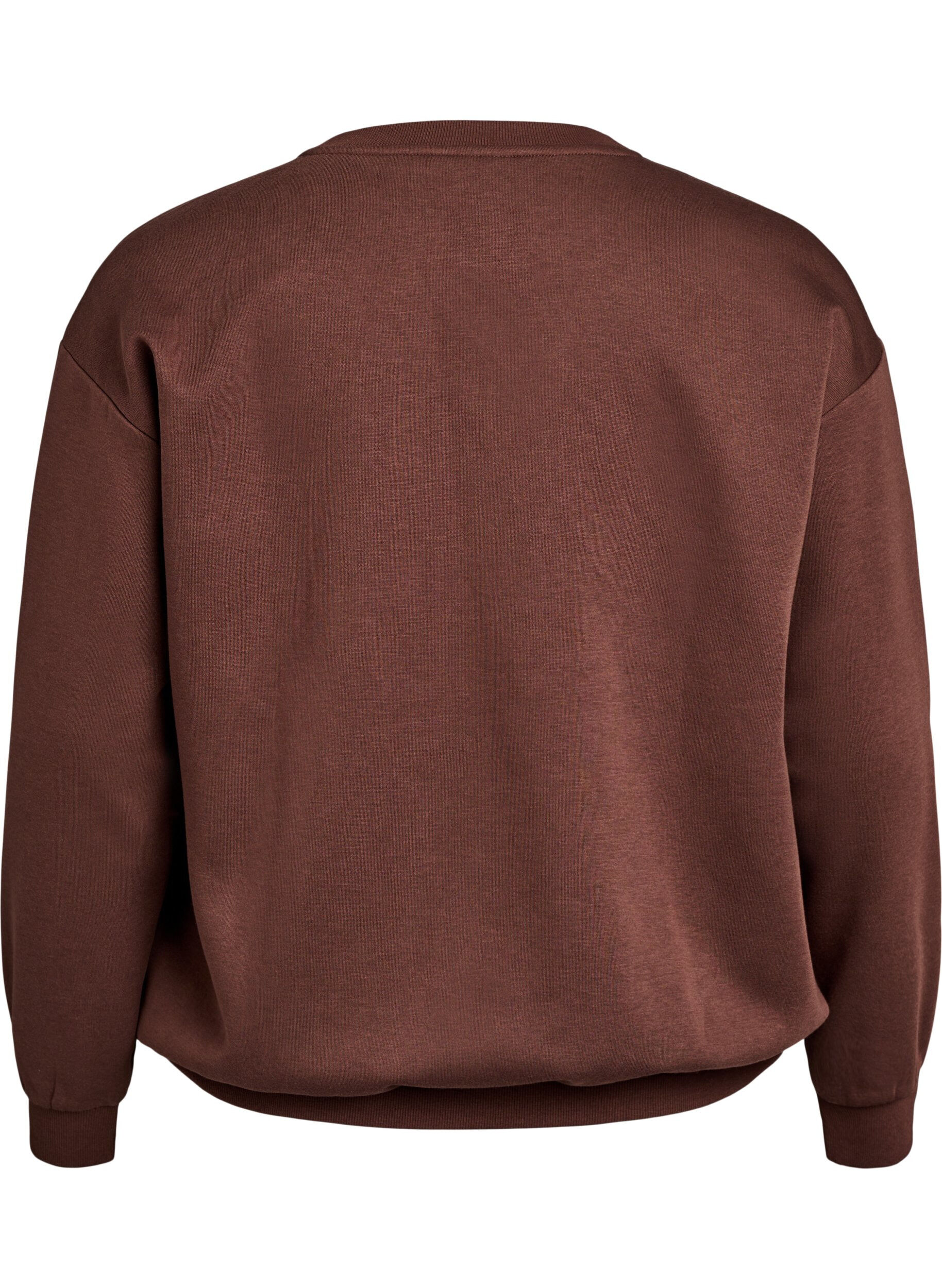ZizziSweat-shirt avec texte brod&eacute;, Marron, Packshot image number 1
