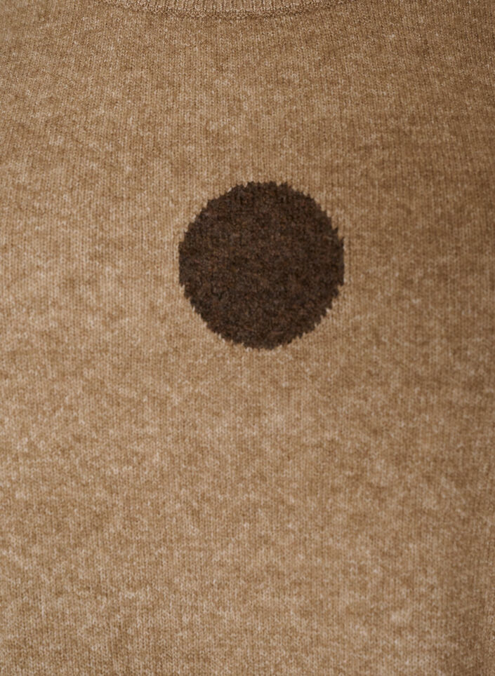 Blouse en maille &agrave; pois, Marron, Packshot image number 2